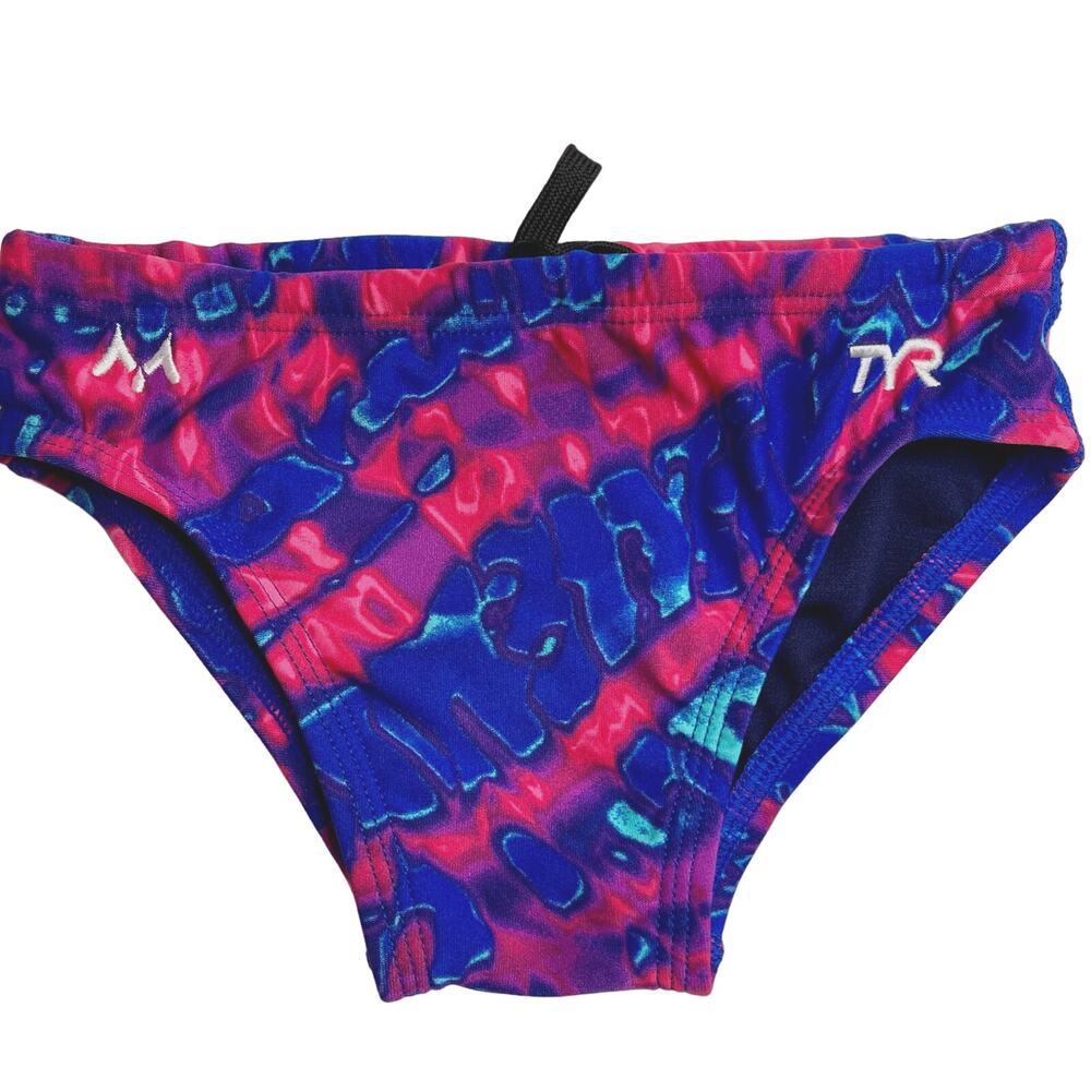 TYR X Simone Manuel Ablaze Youth Boys Racer Pink Purple Size 22 - RARE Find NWOT